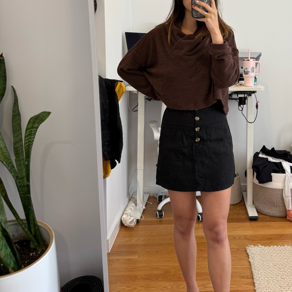 Black Button-Up Women's Skirt